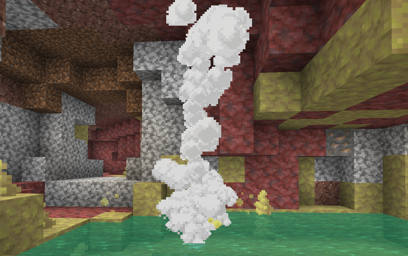 Minecraft Geyser Erupting in Sulfur Caves Biome